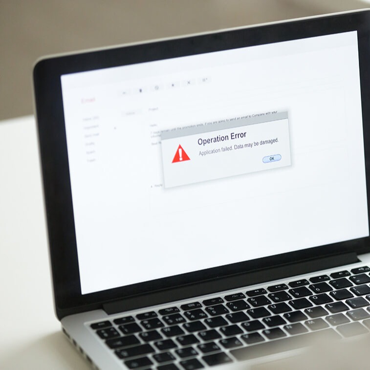 Operations Error message on laptop screen